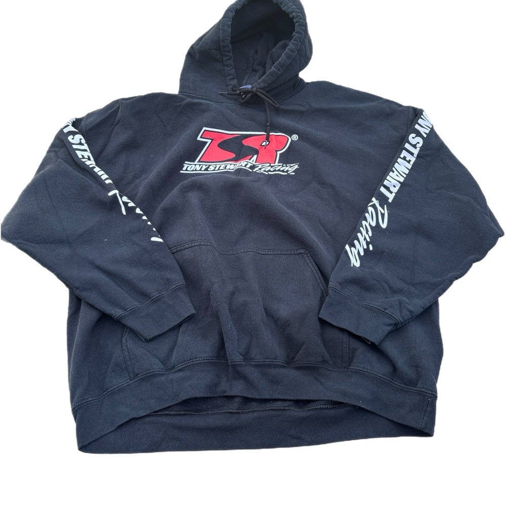 Adult size 2XL Tony Stewart Black Racing Hoodie Sweatshirt